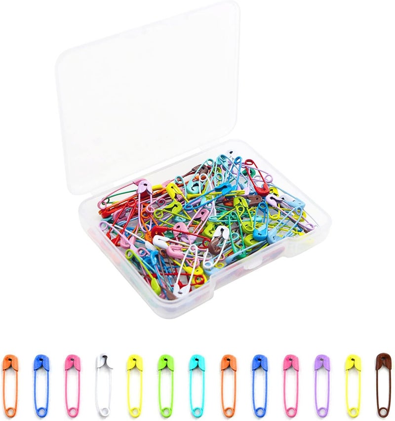 keepsweat Colored Safety Pins,0.75 Inch Mini Safety Pins for Clothes,Small Safety Pin Rust Resistant Nickel Plated Steel Set for Crafting, Sewing, Rimming Fastening Clip Button for Garment Hang Tag 120pcs/box - Image 1
